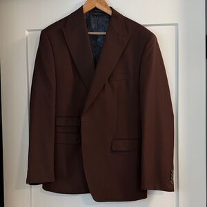 Men’s Wool Blend Blazer - Maroon - 42R